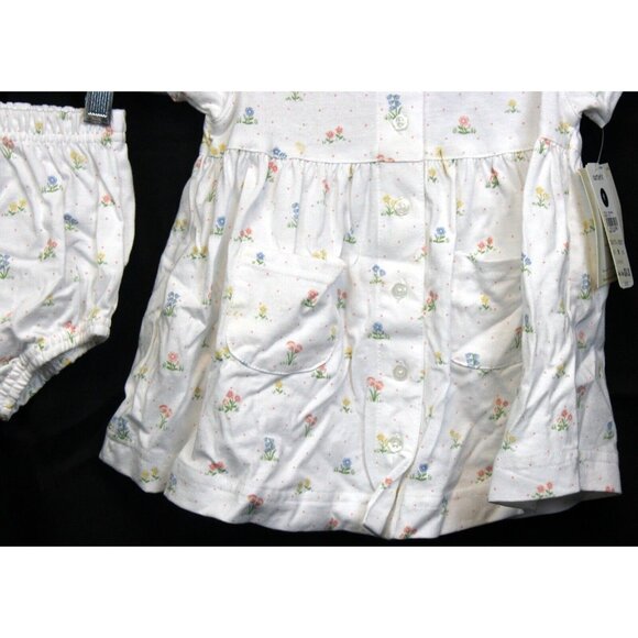 Carters Classics Baby Dress Set sz M 3-6 Months NWT White Floral Bloomers Shorts - Picture 3 of 9